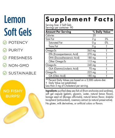 Nordic Naturals ProEFA 3-6-9 Lemon 1000 mg - 180 Softgels for Omega Fatty Acids - Buy Online on GoSupps.com