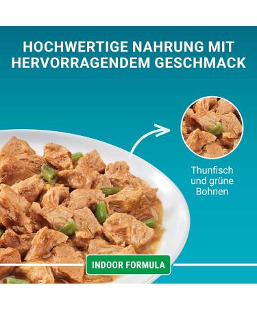 PURINA ONE Indoor Formula Wet Cat Food with Tuna - 26 Pack (85g Each) | Tender Pieces in Sauce for Domestic Cats - International Shipping Available - Buy Online on GoSupps.com