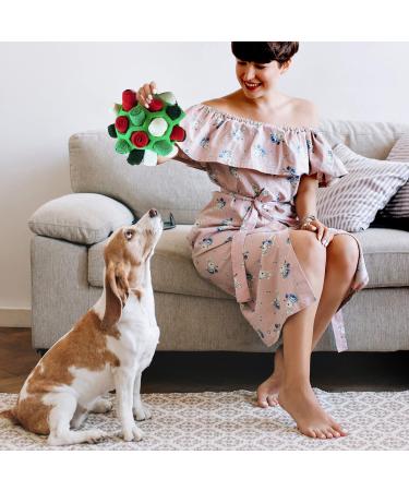 Larimuer Sniffing Ball for Dogs - Interactive Snuffle Toy for Small & Medium Breeds - Portable & Fun Green Christmas Design - Buy Online on GoSupps.com