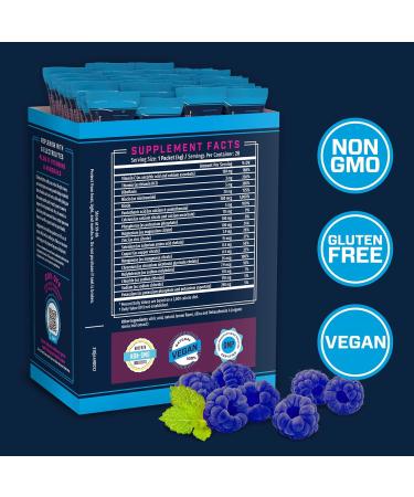 KEY NUTRIENTS Electrolytes Powder Packets - Blue Raspberry Flavor - 20 Pack Hydration Powder - Sugar-Free & Gluten-Free - Made in USA - Buy Online on GoSupps.com
