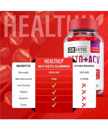 5 Pack G6 Keto ACV Gummies for Weight Loss | Vegan Formula with Apple Cider Vinegar, B12 & Beet Root | 300 Gummies - Buy Online on GoSupps.com