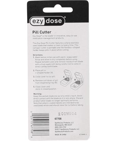 EZY DOSE Pill Cutter & Splitter - Safe Accurate Portable Vitamin & Tablet Cutter BPA Free Stainless Steel Blade - Buy Online on GoSupps.com
