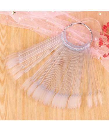 50 Pcs Clear False Nail Sticks Polish Board with Metal Split Ring - Nail Polish Practice Display Art Tips - Buy Online on GoSupps.com