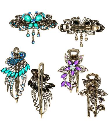 Women's Retro Vintage Metal French Barrette Hair Clips Set - 3 Pieces (Style A) - Buy Online on GoSupps.com