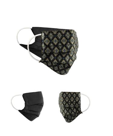 BAF Community Masks 2 via Pack Set Unisex makeshift mask Wendbar Mundsprung Mouth and nose protection turning mask with motif cotton bci washable 1 piece (2 pack) colored/dark-17