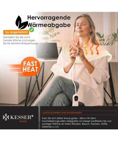Kesser Electric Heating Pillow for Shoulder Neck & Back - 3 Temperature Levels Remote Control Washable Beige - 100W with Auto Shut-Off - Buy Online on GoSupps.com