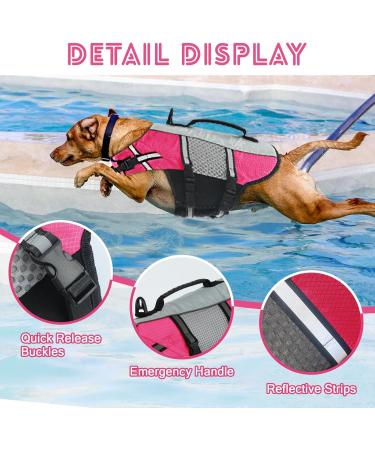 Alagirls Dog Life Jacket - High Buoyancy Water Safety Vest with Reflective Stripes for XS Dogs (34-40cm) - Pink Pet Lifeguard - Buy Online on GoSupps.com