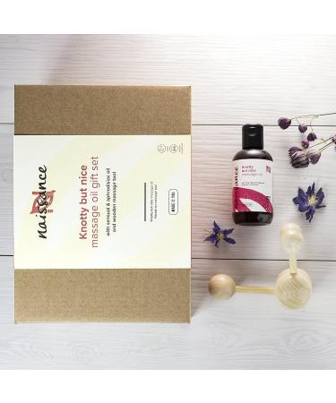 Naissance Knotty But Nice - Sensual Massage Oil & Wooden Massage Gift Set | Romantic Gift for Couples - Perfect for Every Occasion - Buy Online on GoSupps.com