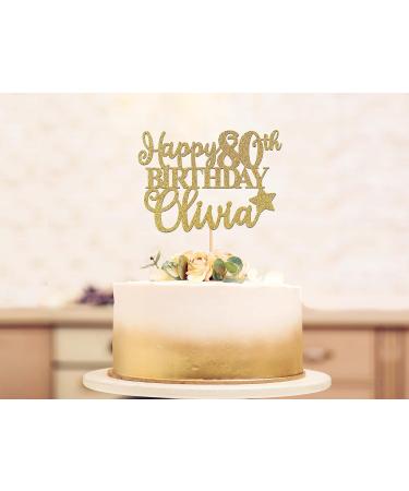 80th Birthday Cake Topper Personalised Name Cake Decorations For Her Him Mum Dad Any Age 50th 60th 65th 70th - CT2 - Buy Online on GoSupps.com