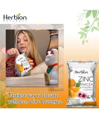 Herbion Naturals Zinc Echinacea & Vitamin C Lozenges - 25 CT - Immune Support for Adults & Children 5+ - Orange Flavor - Buy Online on GoSupps.com