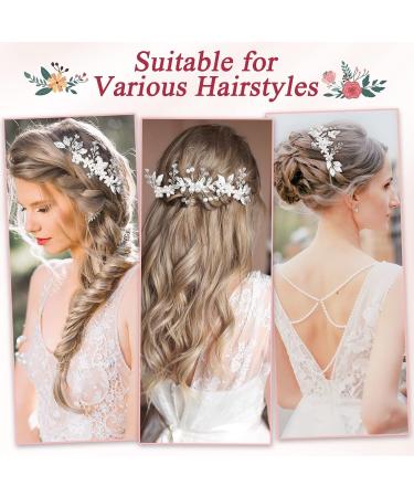 Kiiwah 4-Piece Wedding Hair Accessories - Pearl Flower Hairpins & Strass Bridal Jewelry for Brides and Communion Girls (Silver) - Buy Online on GoSupps.com