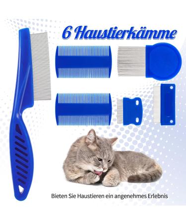 Newofview 6-Piece Cat & Dog Flea Comb Set | Professional Lice & Dandruff Removal Pet Care Tools - Buy Online on GoSupps.com