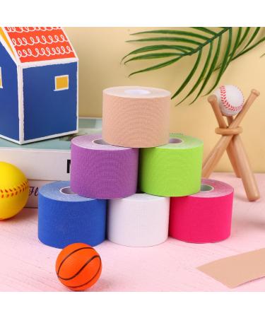 craftshou 6 Rolls Kinesiology Tape Waterproof Athletic Tape Breathable Elastic Sports Physio Tape for Muscle Elbow Knee Shoulder Ankle Pain Relief White - Buy Online on GoSupps.com