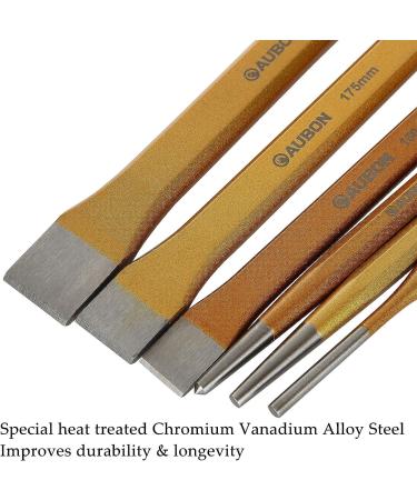 LIVTE 6Pcs Cold Chisel Set  Durable Steel Flat Chisel-Flat Chisel  Cone Chisel  Center Chisel  Cylindrical Chisel with Canvas Bag  Heavy Duty Chisels Set for Brickwork  Concrete  Metal  Stone etc - Buy Online on GoSupps.com
