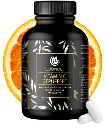 Luondu vitamin C buffered 1000mg per daily dose 365 capsules high vegan - buffered vitamin C made of vegetable fermentation - Made in DE
