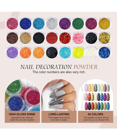 PEACECOLOR Acrylic Nail Kits Full Set for Beginners with Pink Clear White Acrylic Powder and Liquid 36PC Glitter Nail Decoration Powder Top Base Coat for Acrylic Nail Extension Carving Beauty Gifts XA-48 - Buy Online on GoSupps.com
