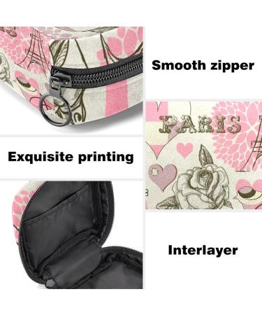 Stylish Paris Pattern Menstrual Bag with Zipper | Women's Napkin & Tampon Pouch - Perfect for Travel - Buy Online on GoSupps.com
