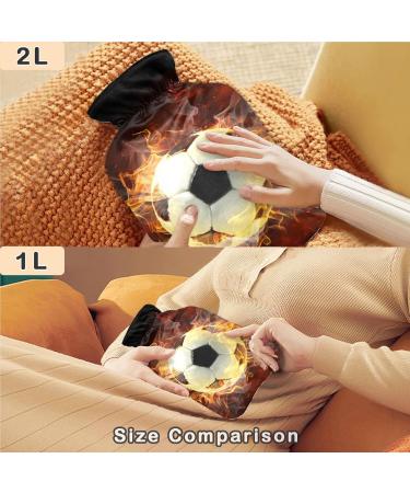 Naanle Flamy Soccer Football Hot Water Bottle - 1L Transparent Heat Bottle for Bed Hand & Feet Warmer | Pain Relief & Heat Therapy - Buy Online on GoSupps.com