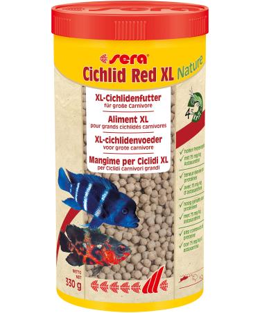 Sera Cichlid Red XL Nature 1000 ml (330 g) - main feed for larger carnivore cichlids feed for Malawi & Tanganjika 330 G (1 Pack) XL granules single