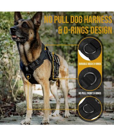OneTigris AIRE Mesh Tactical Dog Harness | Breathable No Pull Design with Handle & Molle Pouches | Adjustable Service Dog Vest for Walking, Hiking, Training | Black, Size Medium - Buy Online on GoSupps.com