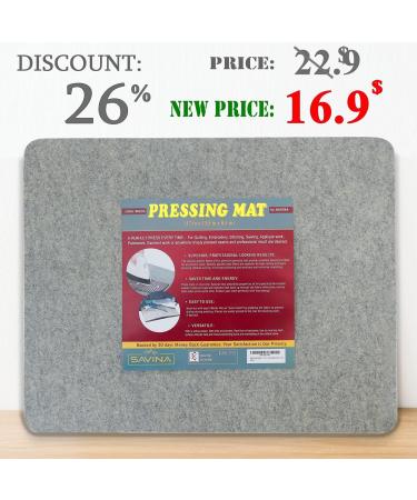 Wool Pressing Mat - 17 x 13.5 Quilting Ironing Pad by Savina - 100% New Zealand Wool for Quilters - Ideal for Sewing Projects - 14in x 17in - Buy Online on GoSupps.com