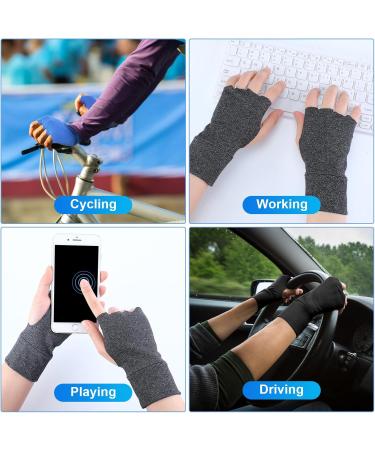 6 Pairs Stress Relief Crochet Gloves - Fingerless Arthritis Hand Gloves for Pain Relief | Lightweight Crafting & Sewing Accessories for Men & Women - Buy Online on GoSupps.com