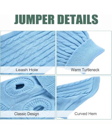 Buy Christmas Dog Sweater | Warm Turtleneck Knitwear for Puppies | Cute Holiday Pet Costume - Perfect Winter Coat & Gift in Blue - Buy Online on GoSupps.com