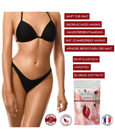 800g Dermawax Red Melon Hypoallergenic Waxing Pearls - Hair Removal for Face Eyebrows Bikini Armpits & Beard - No Strips All Skin Types - Buy Online on GoSupps.com