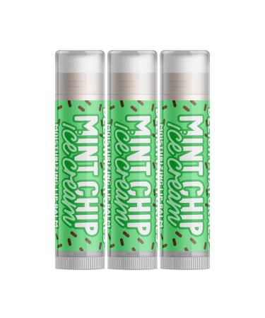 Delight Naturals Mint Chip Ice Cream Lip Balm - Set of Three
