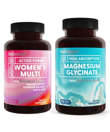 BioEmblem Magnesium Glycinate with Zinc and Women's Multivitamin