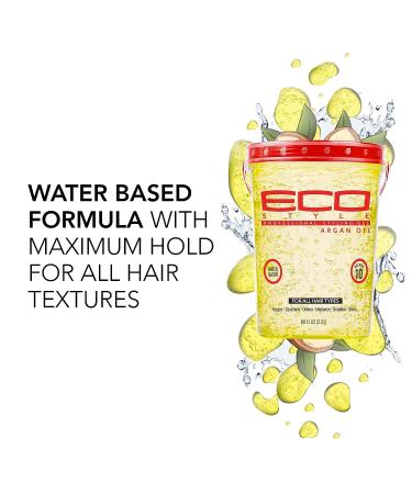 Eco Style Moroccan Argan Oil Styling Gel - 80 oz - Promotes Healthy, Nourished Hair with Long Lasting Shine and Maximum Hold - Ideal for All Hair Types - Buy Online on GoSupps.com
