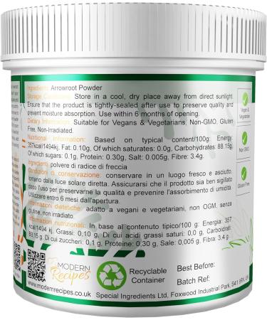 Arrowroot Powder 250g Premium Quality Vegan Non-GMO Gluten Free Non-Irradiated - Recyclable Container 250 g (Pack of 1) - Buy Online on GoSupps.com