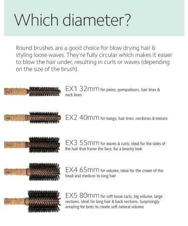 Ibiza Hair Professional Round Boar Hair Brush - Lightweight Cork Handle, Reinforced Bristles - Adds Texture & Shine for Medium to Long Hair - Buy Online on GoSupps.com