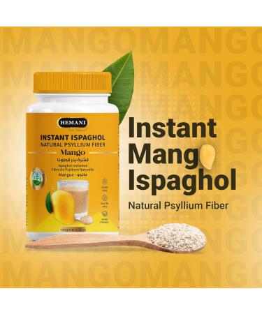 Hemani Instant Psyllium Husk Ispaghol 100g | Mango Flavored On-The-Go Fiber Supplement | Supports Digestive Health | Add to Water for a Refreshing Drink - Buy Online on GoSupps.com