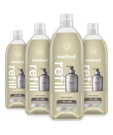Method Gel Hand Wash Refill, Violet + Lavender, 34 oz (Pack of 4) (Packaging May Vary)