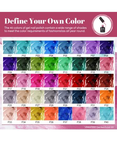 JEWHITENY 43PCS Gel Nail Polish Kit with 120W LED Nail Lamp - 40 Colors Manicure Tools Set - All-In-One Nail Gel Kit - Buy Online on GoSupps.com