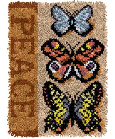 Latch Hook Rug Kits for Adults Kids DIY Rug Crochet Yarn Kits Tapestry Kits Butterfly Rug Making Kits with Printed Canvas Carpet Needlework Doormat Creative Gift Home Decoration 20.5Inch X13.8Inch - Buy Online on GoSupps.com