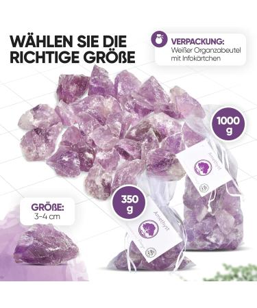 Puraja Amethyst Gemstones Set - Natural Raw Stones for Healing Water and Chakra Use | Premium 1000g Pure Crystals - Buy Online on GoSupps.com