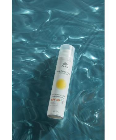 PURU | Pure Mineral Sunscreen SPF30-100% Natural Only 7 Ingredients Certified Organic Water-Resistant Zero White Cast Hypoallergenic UVA/UVB Protection - For Face & Body | 100ml - Buy Online on GoSupps.com