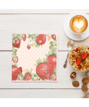 Ipetboom Strawberry Napkins: 20 Sheets Disposable Summer Fruit Napkin Strawberries Theme Birthday Party Decoration Berry First Birthday Party Supplies for Boys Girls Baby Shower Wedding - Buy Online on GoSupps.com