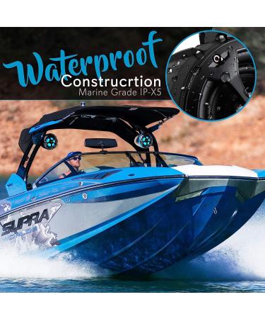 Pyle PLUTV44BTR 2-Way Dual Waterproof Off-Road Tower Speakers - 800W Marine Grade with RGB Lights & Remote, for ATV/UTV, Jeep, Boat - Black - Buy Online on GoSupps.com
