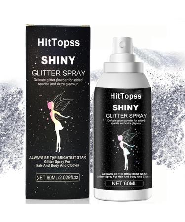 Glitter Spray for Hair and Body HitTopss Halloween Hair Glitter Body Glitter Hairspray for Clothes Music Festival Glitter for Women Silver Glitter Hairspray for Stage Festival Rave and Makeup Prom