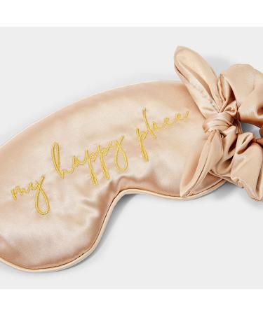 Katie Loxton My Happy Place Gold Silky Scrunchie & Eye Mask Set | Luxury 2 Piece Gift for Ultimate Relaxation - Buy Online on GoSupps.com