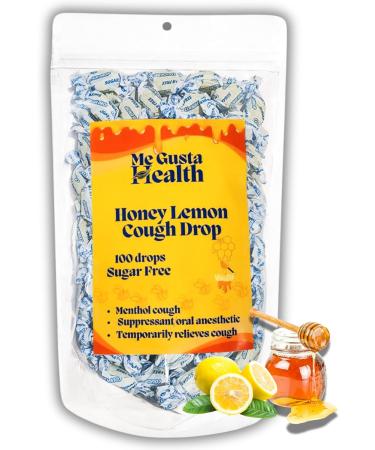 ME GUSTA HEALTH Honey Lemon Sugar Free Cough Drops with Menthol to Help Support The Immune System | Soothing for Dry | Sore Throat Drops | Temporary Relief from Cough 100 Count Compare to Halls - Buy Online on GoSupps.com