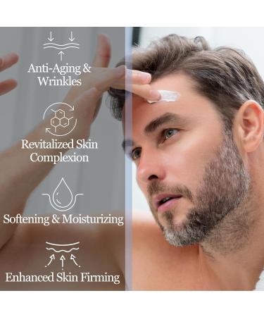 Anti Aging Cream for Men | Hyaluronic Acid Vitamin E Retinol & Collagen | Fragrance-Free Moisturizer | 1.76 fl. oz - Reduce Wrinkles & Enhance Skin - Buy Online on GoSupps.com