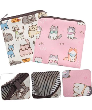 Healifty Menstrual Pad Storage Bag - 2pcs Feminine Products Pouch for Sanitary Napkins and Tampons, Decorative Period Bag - Polyester, Small and Portable - Buy Online on GoSupps.com