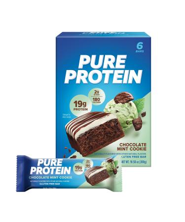 Pure Protein Bars High Protein Nutritious Snacks to Support Energy Low Sugar Gluten-free Chocolate Mint Cookie 1.76oz 6 Pack