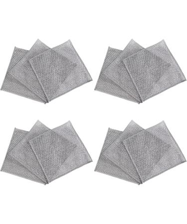 Pack of 12 Double Sided Steel Wire Dish Cloths Steel Wire Dishwashing Cloth for Effective Cleansing Gentle Wiping Kitchen Tool Double Layer - Buy Online on GoSupps.com
