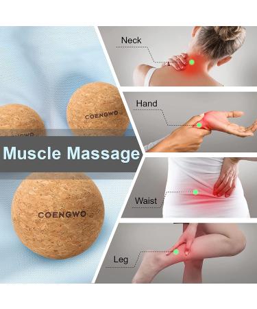 COENGWO Cork Massage Ball Set - Myofascial Release & Trigger Point Therapy Kit with Carry Bag - 3 Balls for Muscle Knots & Deep Tissue Relief - Buy Online on GoSupps.com