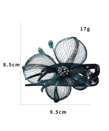 Mistofu Large Hair Barrette Clip - Handmade Copper Wire, Fancy Wedding Accessory for Thick Hair in BLUE - Buy Online on GoSupps.com